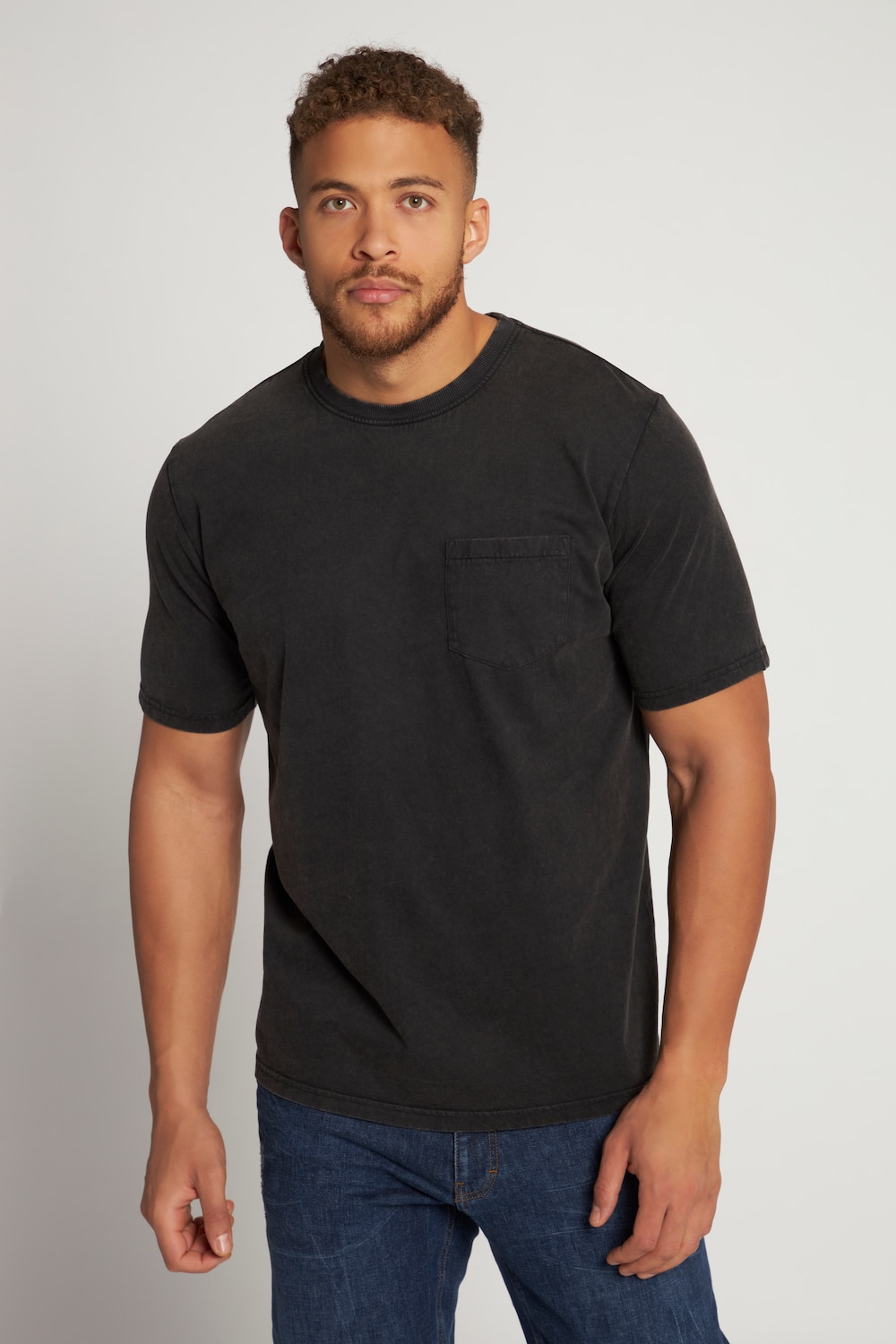 Grote Maten T-shirt, Heren, zwart, Maat: 4XL, Katoen, JP1880