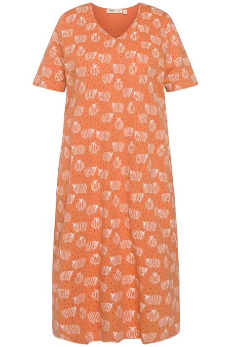 Noční košile, ovce, výstřih do V, krátké rukávy, biobavlna