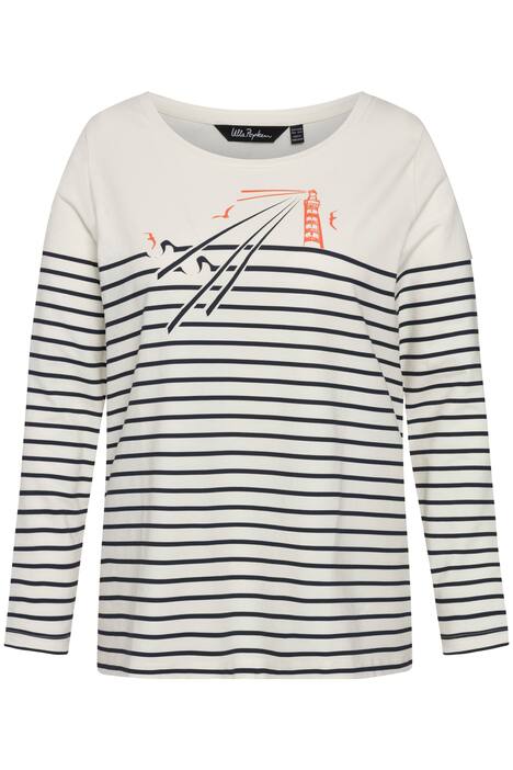 Tričko, pruhy, maják, Classic střih, kulatý výstřih, dlouhé rukávy