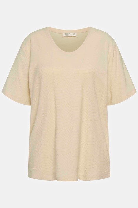 Eco Cotton Textured Wave Tee | T-Shirts | Knit Tops & Tees