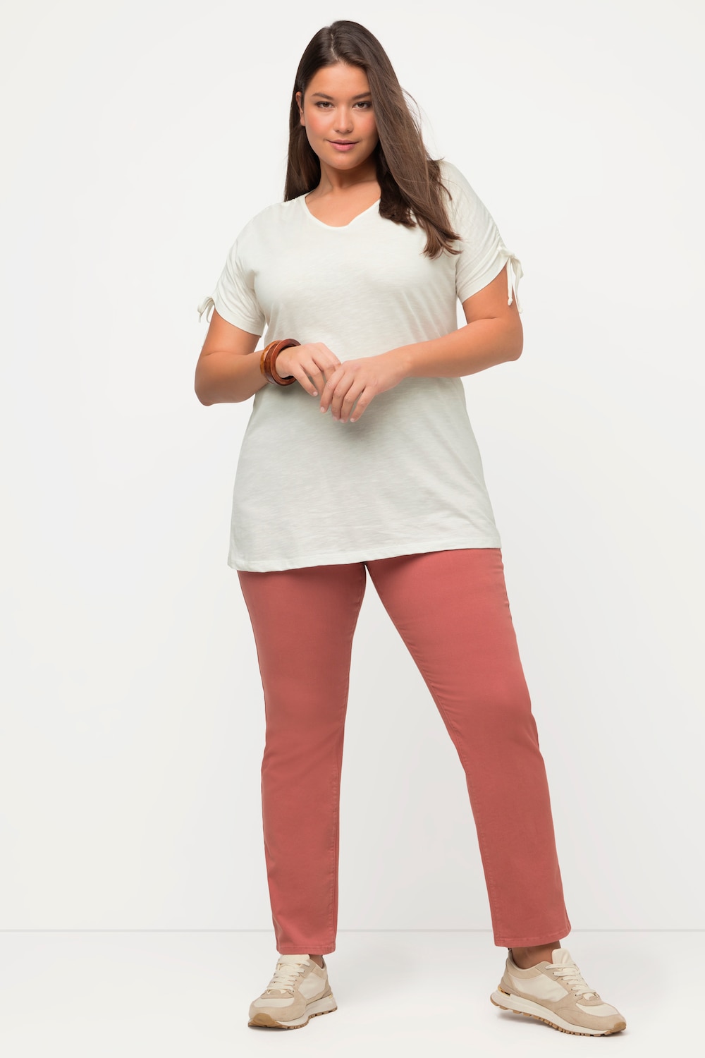 Große Größen T-Shirt, Damen, beige, Größe: 54/56, Baumwolle, Ulla Popken