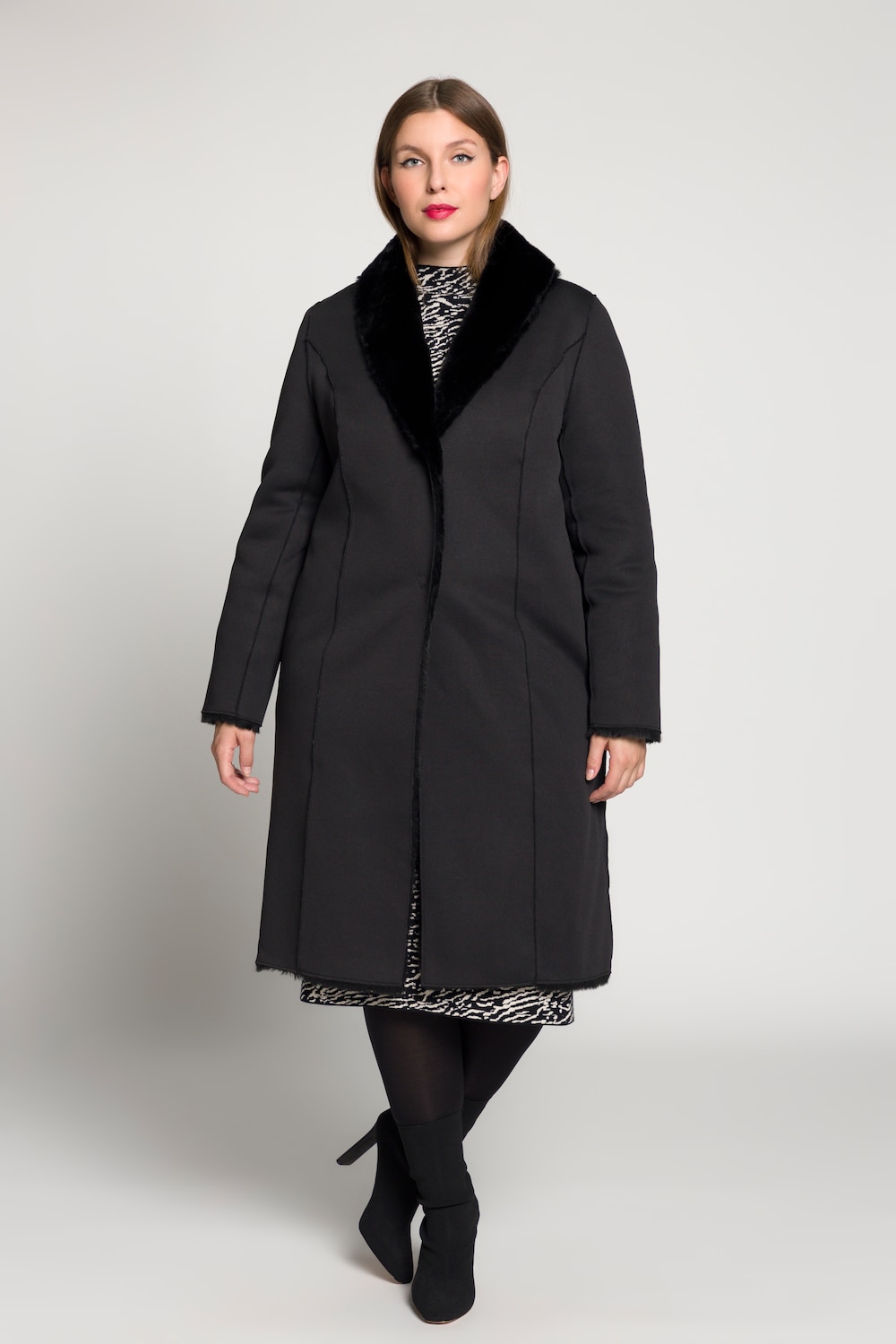 Große Größen Wendemantel, Damen, schwarz, Größe: 46/48, Polyester, Ulla Popken