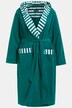 Stripe Trim Hooded Wrap Bathrobe