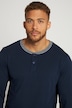 T-shirt Henley à col rond, patte de boutonnage et manches longues