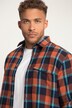 STHUGE ternet skjorte, langærmet, flanel, moderne pasform, kentkrave, op til 8 XL