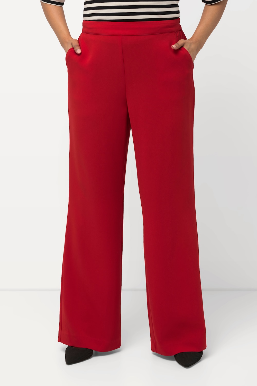 Thumbnail - Große Größen Anzughose, Damen, rot, Größe: 56, Kunstseide/Polyester, Ulla Popken