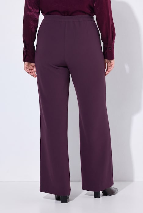 Pantalon de tailleur à jambe droite et large, taille élastique
