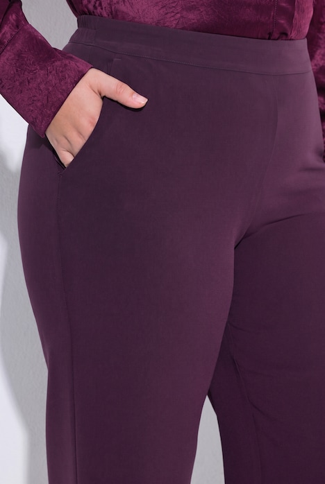 Pantalon de tailleur à jambe droite et large, taille élastique