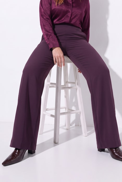 Triacetate Blend Wide Straight Leg Suit Pants