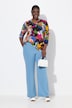 Pantalón de traje, pernera ancha y recta, cintura elástica