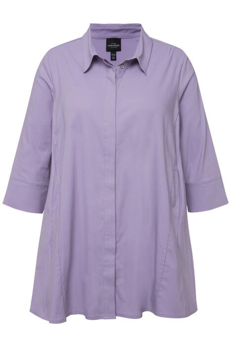 Halenka, godetové sklady, A střih, límeček, 3/4 rukávy