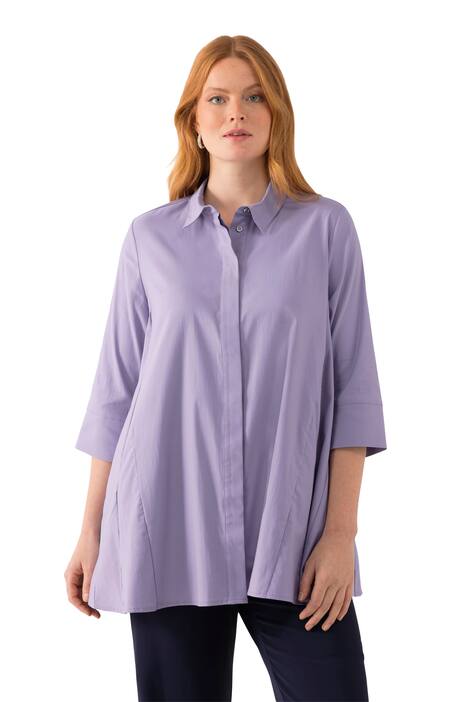 Halenka, godetové sklady, A střih, límeček, 3/4 rukávy