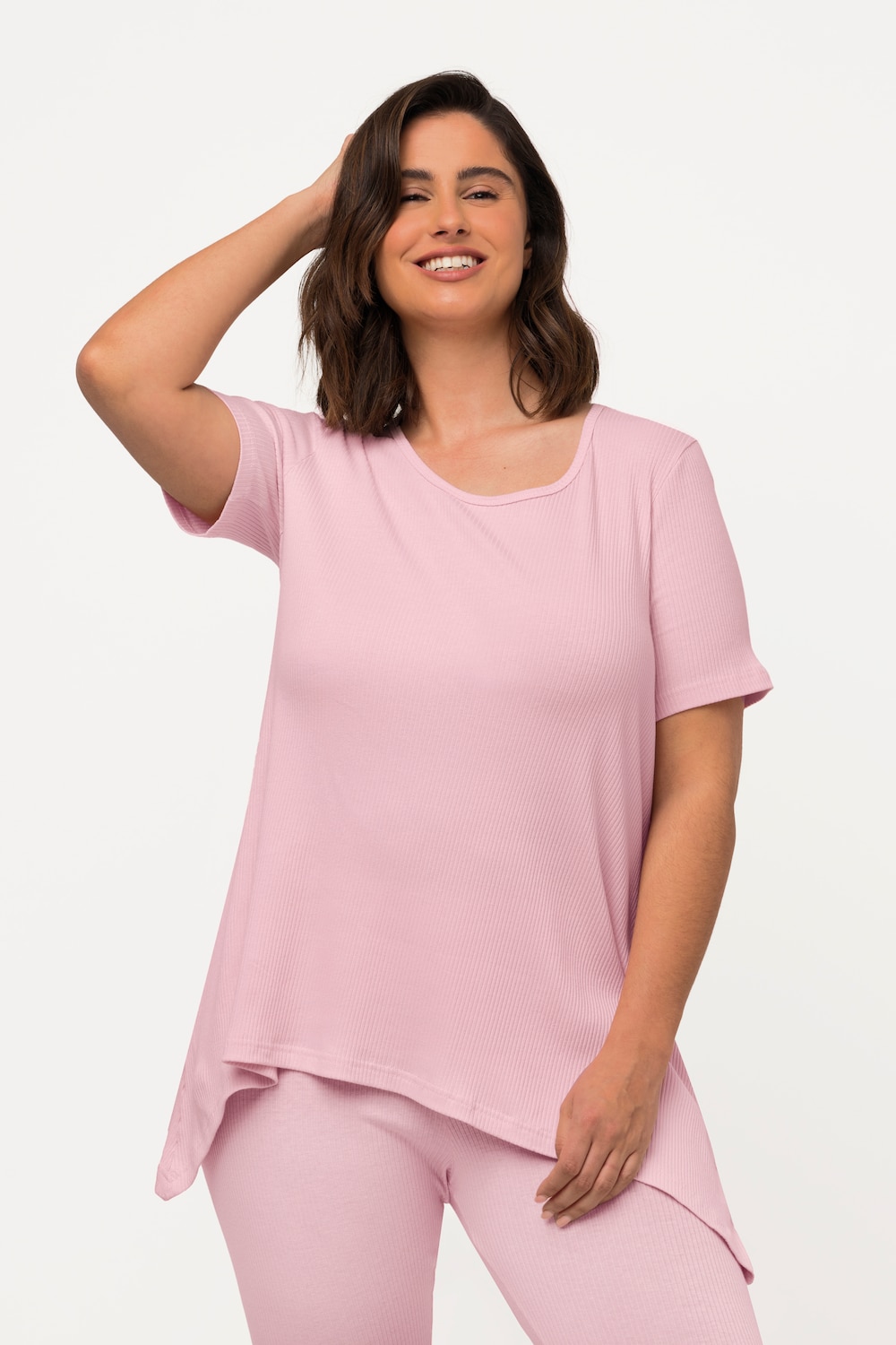 Grote Maten shirt, Dames, roze, Maat: 42/44, Katoen, Ulla Popken