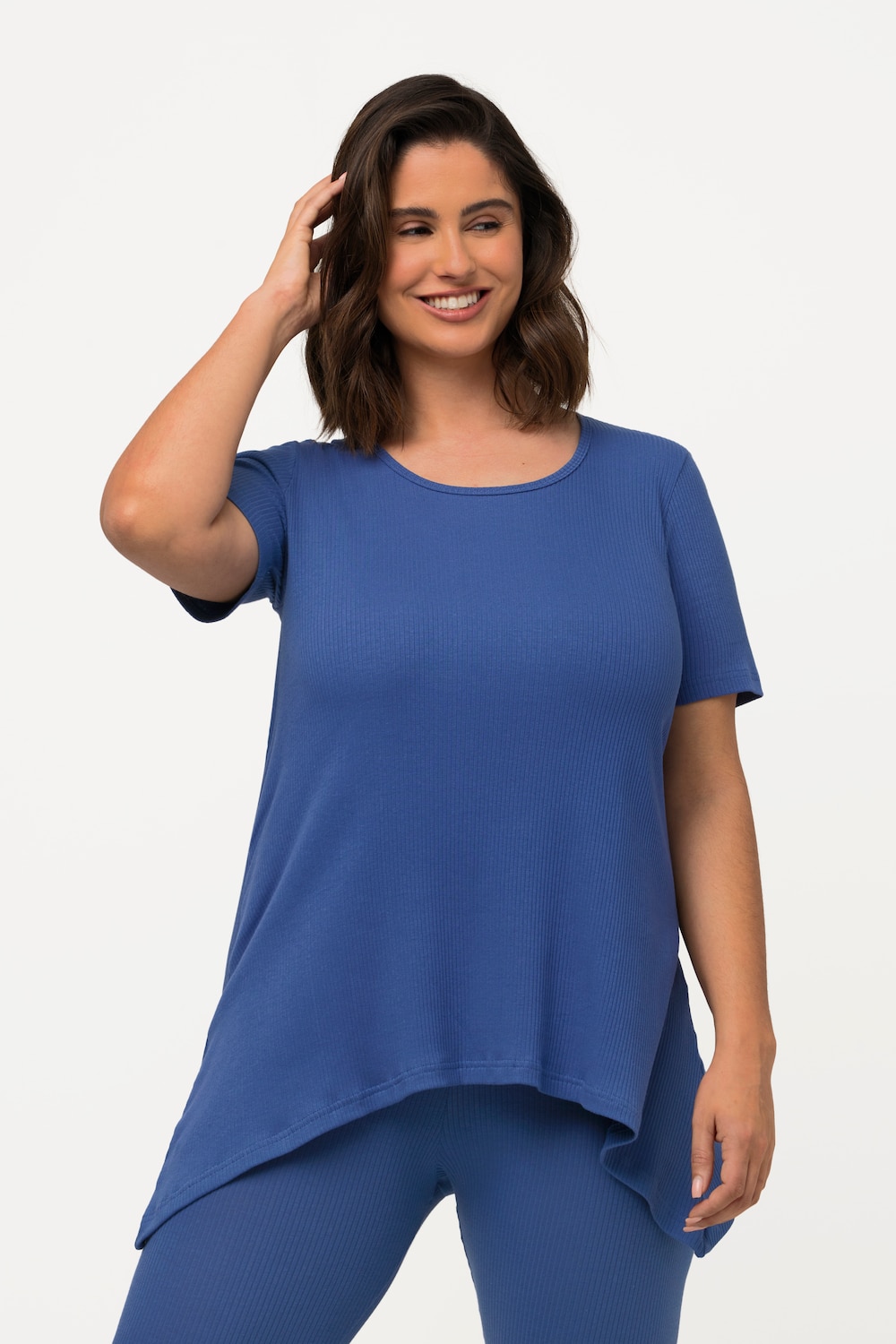 Grote Maten shirt, Dames, blauw, Maat: 46/48, Katoen, Ulla Popken