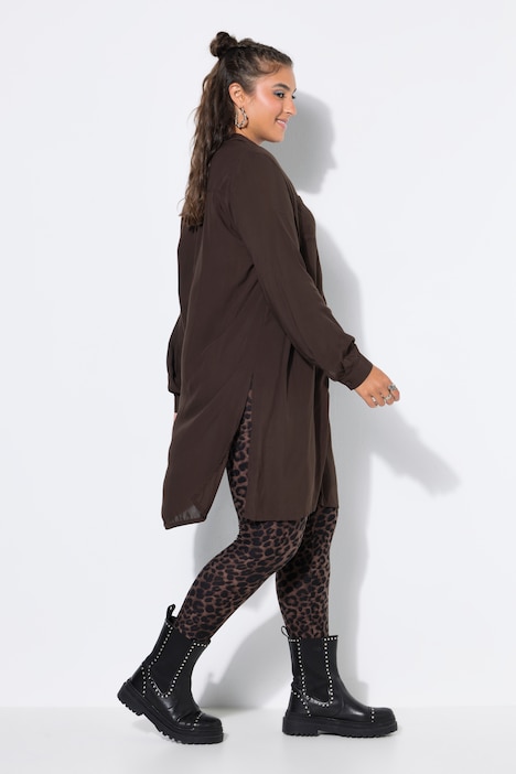 Lange overhemdblouse, boxy fit, modal, lange mouwen, premium