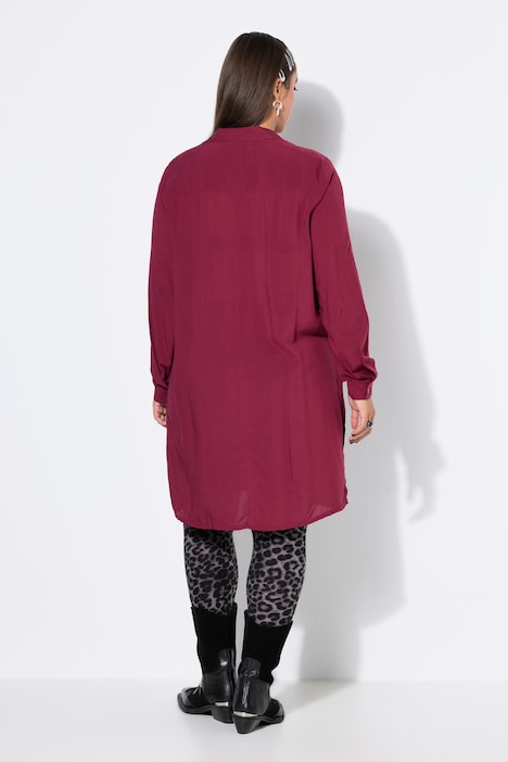 Lange overhemdblouse, boxy fit, modal, lange mouwen, premium