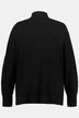 Ribbed V-Inset Mock Turtleneck Oversized Fit Sweater