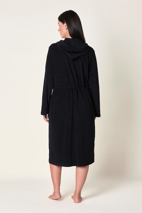 Bademantel, 2-Wege-Zipper, Kapuze, Frottee