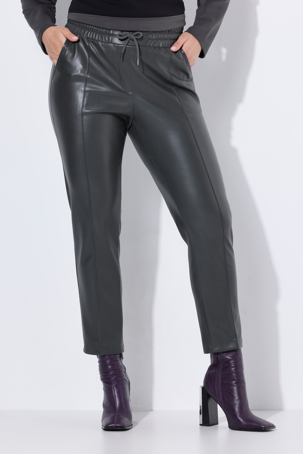 Große Größen 7/8-Hose, Damen, grau, Größe: 50, Polyester/Synthetische Fasern, Ulla Popken