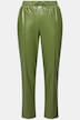 7/8-broek, leerlook, plooien, elastische tailleband