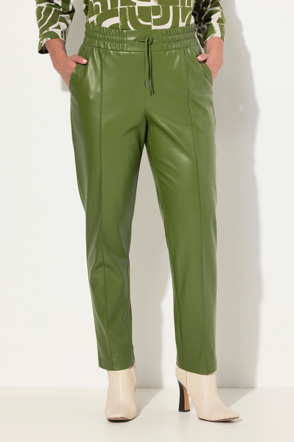 Große Größen 7/8-Hose, Damen, grün, Größe: 46, Polyester/Synthetische Fasern, Ulla Popken