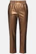 Pantaloni a 7/8 in similpelle con nervature e cintura elastica