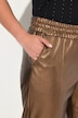 Pantaloni a 7/8 in similpelle con nervature e cintura elastica