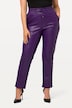 7/8-broek, leerlook, plooien, elastische tailleband