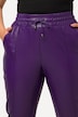 7/8-broek, leerlook, plooien, elastische tailleband