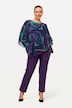 7/8-broek, leerlook, plooien, elastische tailleband