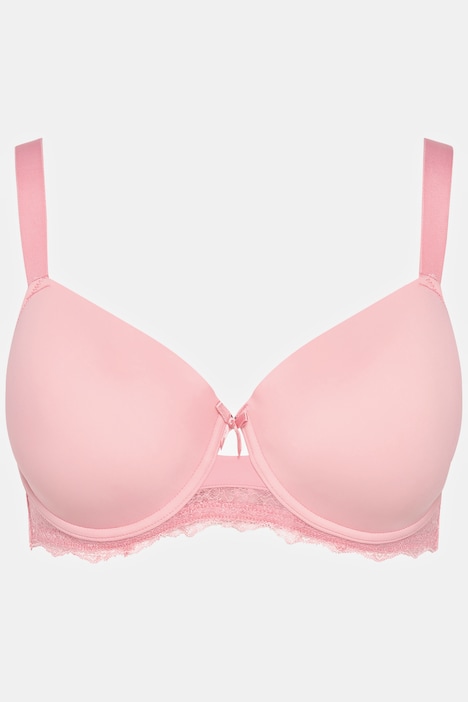 Baby Pink Lace Underwire Frill Detail Bra