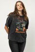 T-shirt dal taglio oversize con acid wash, stampa con paesaggio e mezze maniche
