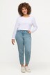 Momjeans, blombroderi, 5-pocketmodell