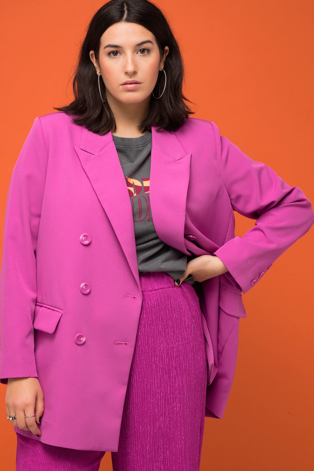 Große Größen Blazer, Damen, rosa, Größe: 42/44, Polyester, Studio Untold