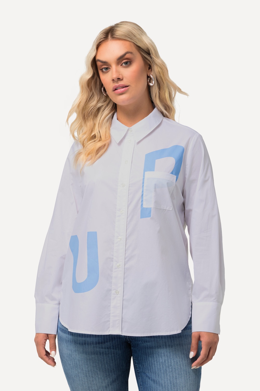 Große Größen Hemdbluse, Damen, weiß, Größe: 58/60, Baumwolle, Ulla Popken