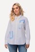 Overhemdblouse, letters, overhemdkraag, lange mouwen