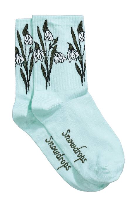 Ponožky, květy, měkká žebrovaná holeň