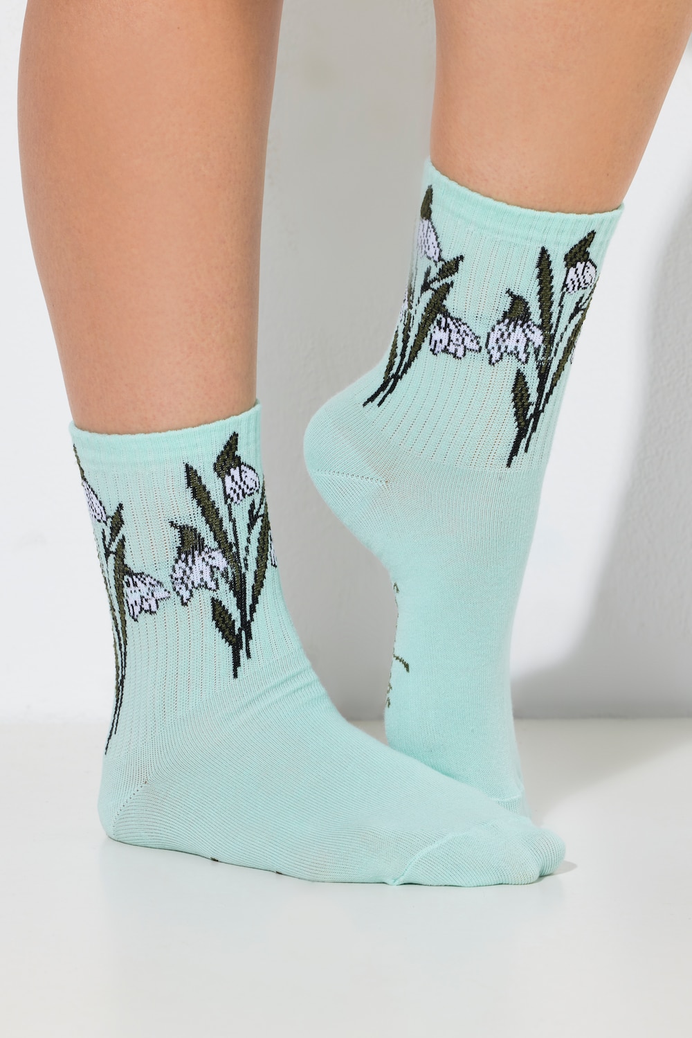 sokken, bloemen, zachte ribschacht