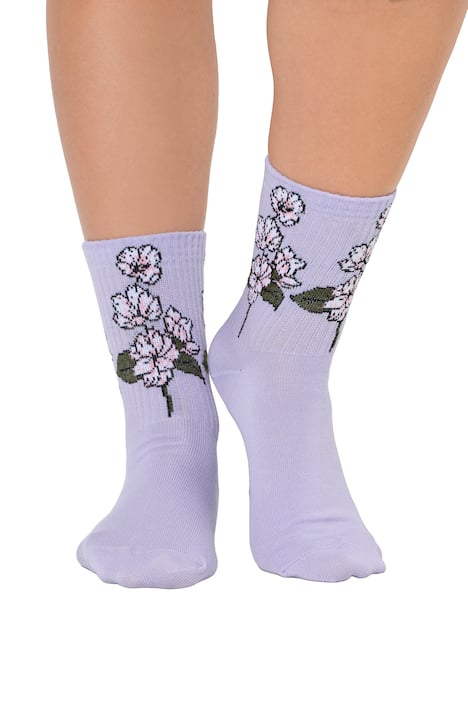 Ponožky, květy, měkká žebrovaná holeň