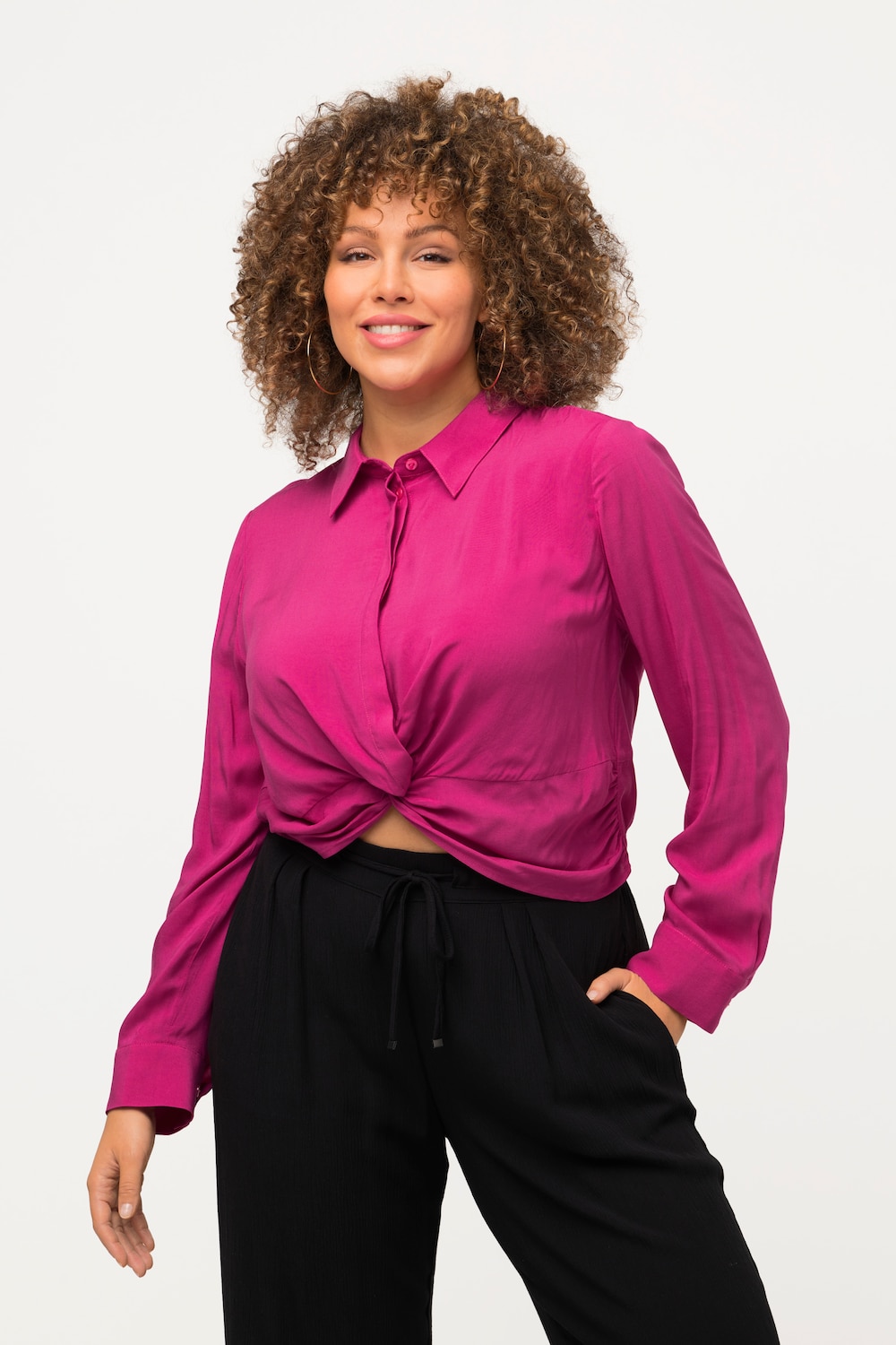 Große Größen Hemdbluse, Damen, rosa, Größe: 50/52, Viskose, Ulla Popken