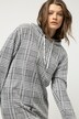 Hoodie-Kleid, oversized, Karo, Kapuze, Langarm