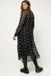 Chiffon-Maxikleid, A-Line, Statement Print, Langarm