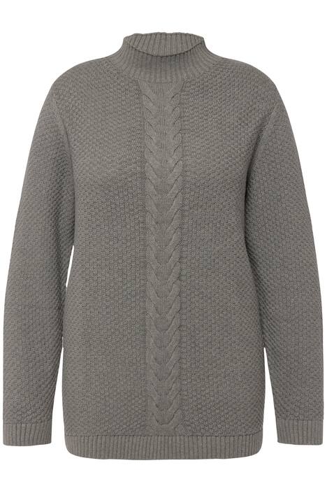 Svetr, Classic, struktura, copový vzor, kulatý výstřih, dlouhé rukávy