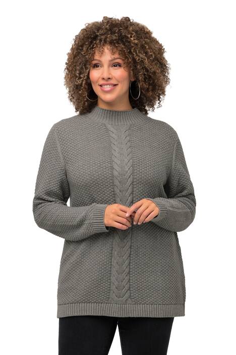 Svetr, Classic, struktura, copový vzor, kulatý výstřih, dlouhé rukávy