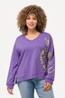 Sweatshirt, Paisley, A-Linie, V-Ausschnitt, Langarm
