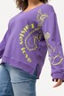 Sweatshirt, Paisley, A-Linie, V-Ausschnitt, Langarm