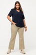 Jean coloré Mary, bord effiloché, jambes larges, coton bio