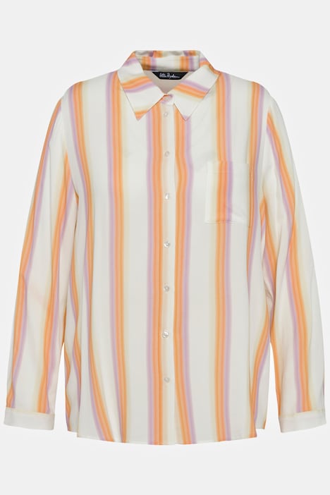 Striped Color Gradient Button Down Blouse | all Blouses | Blouses