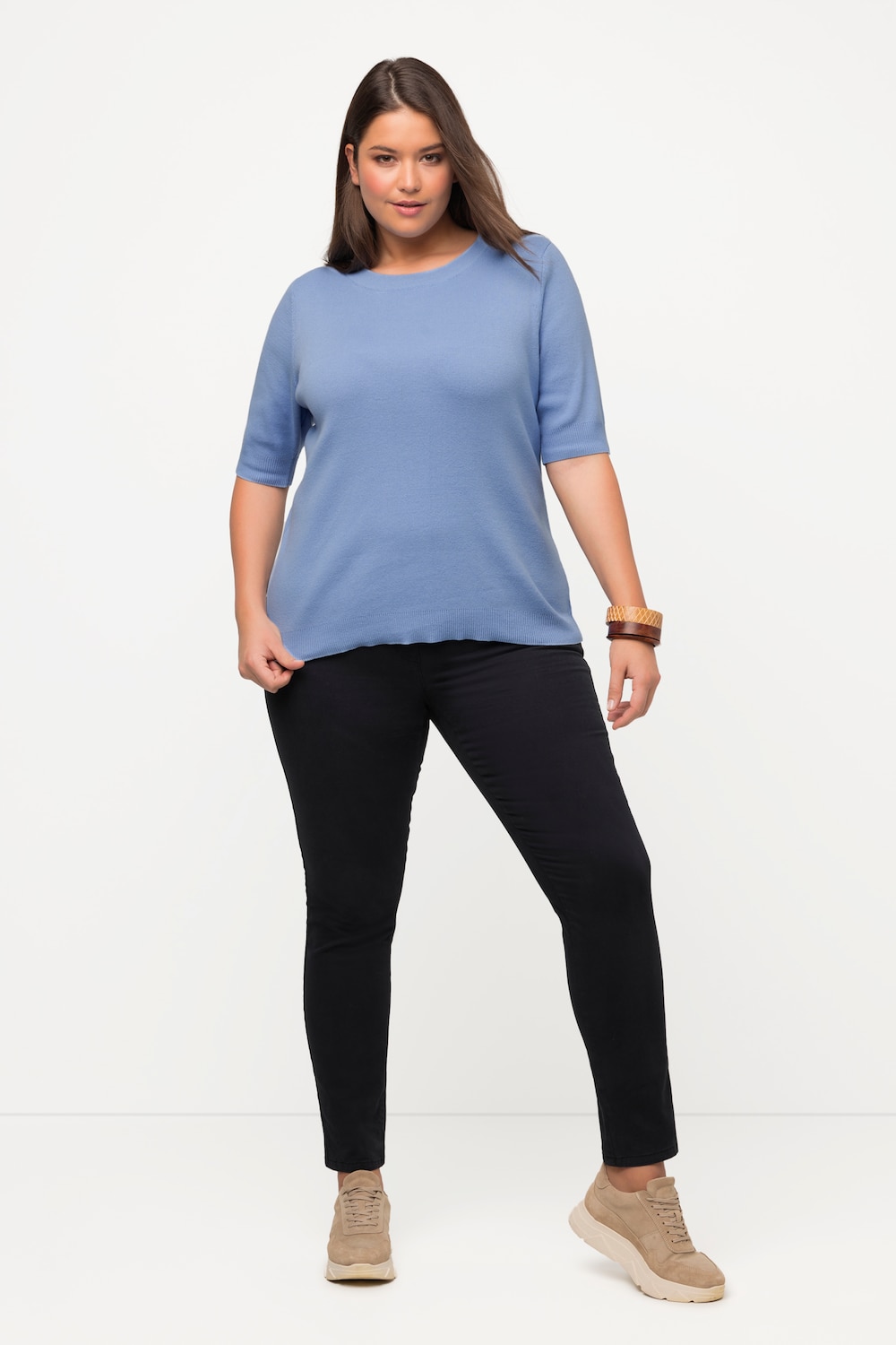 Große Größen Pullover, Damen, blau, Größe: 42/44, Baumwolle, Ulla Popken