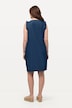 Robe, effet jean, ligne en A, col en V, manches papillon